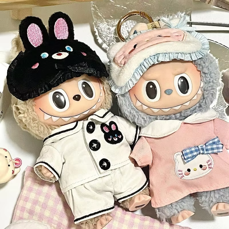 New 17-cm Lafufu V1 V2 Party Wear Adorable Eye Masks Clothes for Macaron Lafufu Doll Pajamas Sweet Christmas Birthday Presents