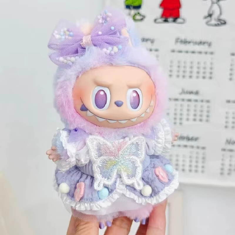 17cm Monster Lafufu V3 High Energy Vinyl Doll with Blind Box & Lucky Pendant Purple Butterfly Baby Skirt on Sale Exclusively - Image 3