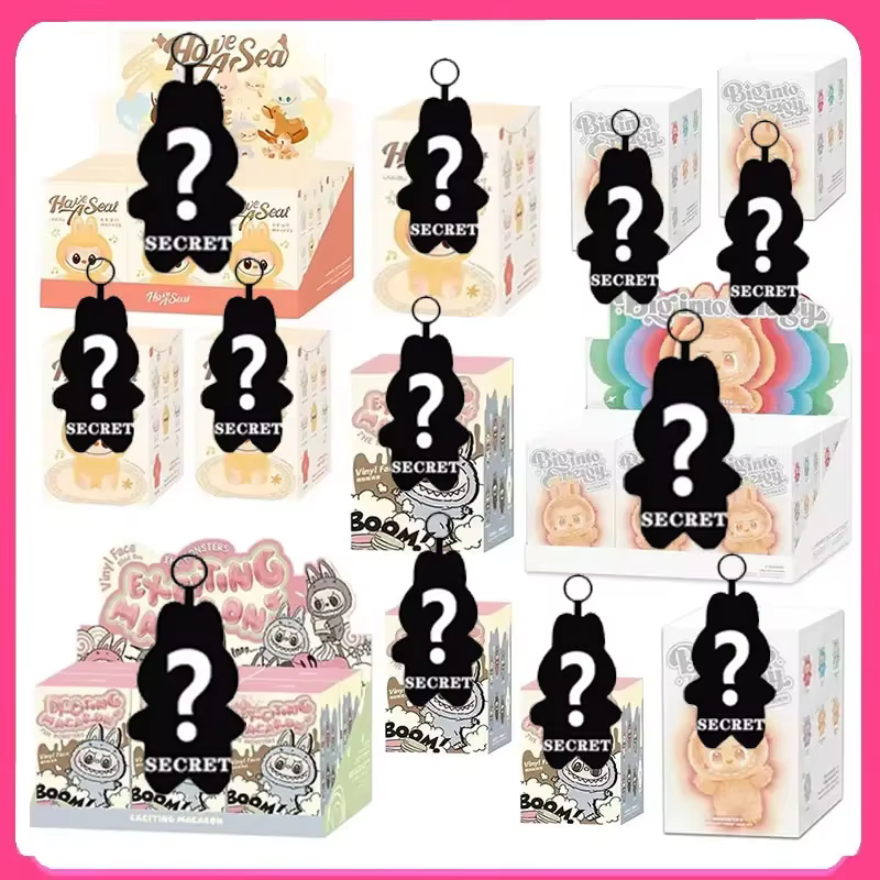 Buy a Blind Box for Lafufu Monster Collection Series V2 V3 Animated Character Face Doll and get a Teddy Vinyl Toy and a Mystery Surprise Keychain Gift