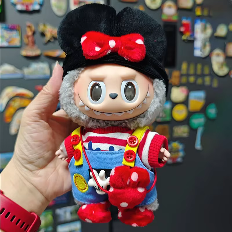 In the image, Lafufu V2 V1 doll dress, with doll handmade clothing and accessories, and 17cm Polka Minnie Dot Gift. - Image 3