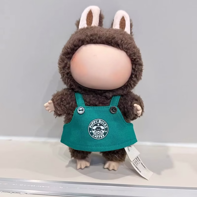 Clothes for a 17cm Lafufu doll Cartoon Green Coffee Dress Shoes 17cm Dolls Can Wear The Monsters Outfit Accessories - Image 2