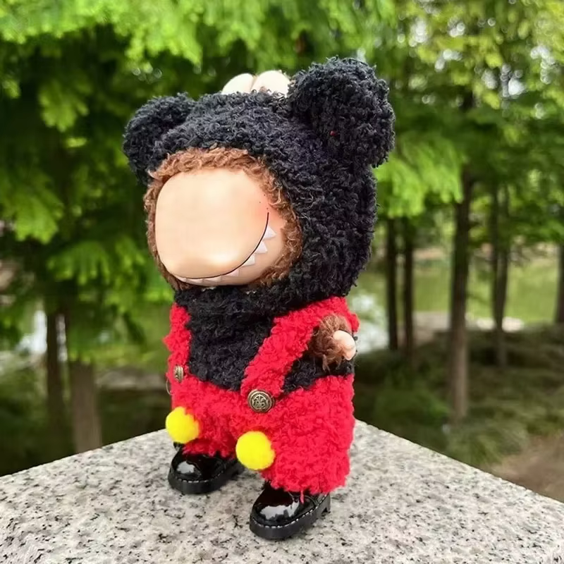 Lafufu 17 cm Doll's Clothing The Monster Outfit Accessories, Winter Mickey Mouse Suit Hat, Shoes and DIY Kids’ Gift