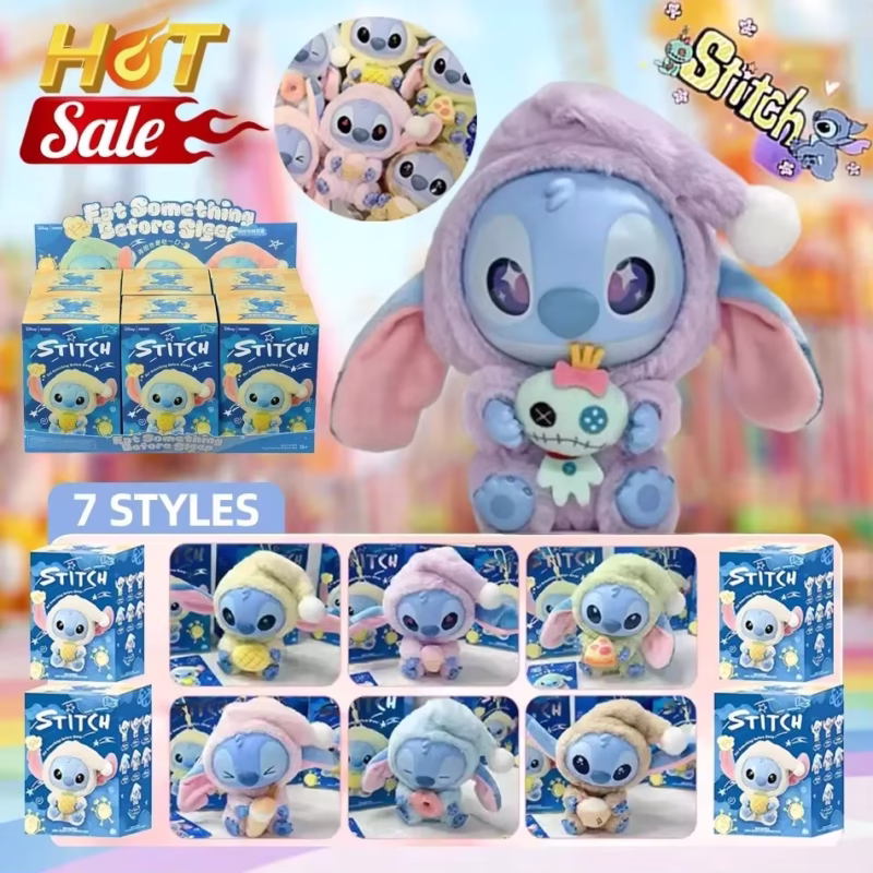 The 2025 New Series “Stitch Eat Something Before Sleep” Vinyl Toys Lafufu Plush Blind Box Dolls that come with collectible components