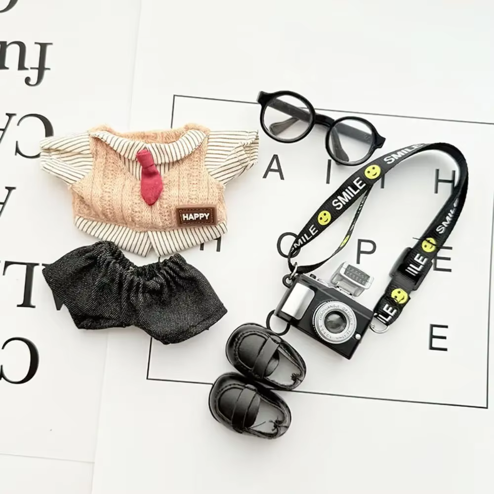 The stunning 17cm College Style Cloth Set designed for Lafufu Dolls and Idol Star Dolls which features glasses and stylish DIY Accessories for Leather Shoes Dolls will certainly inspire you
