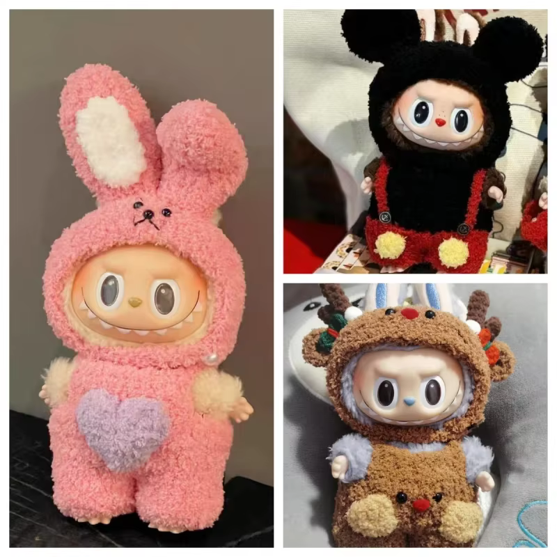 New Fashion 17cm Lafufu Doll Clothes – Only Model Doll Little Clothes – Color Coordinated Hoodie Ornament Christmas Clothes