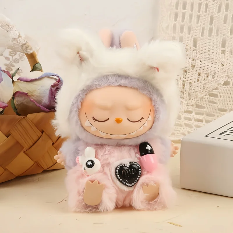 Outfit for a Sitting Party with New Hot Lacufu Dolls 17cm Mini Plush Dolls Accessories Bear Rabbit Bibs Pants and Overalls - Image 2