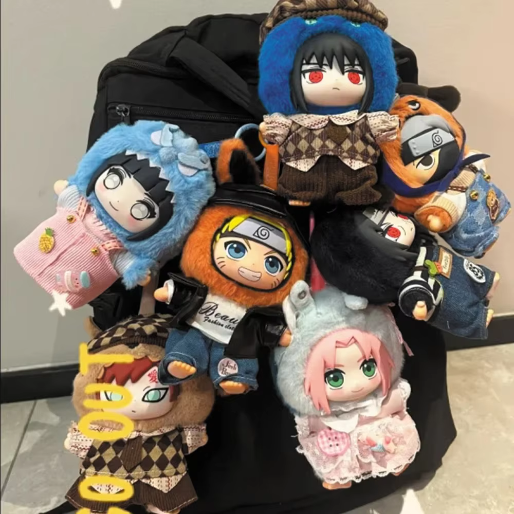 The accessories in this set are a perfect combination for small dolls such as Labubu, Lafufu, Eaki or Zimomo, as well as any other plush doll inspired by the Naruto or Jujutsu Kaisen series, that are between 15-17 cm in size